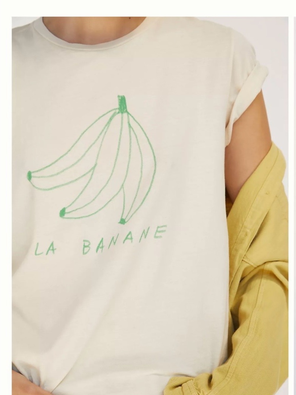 HTF Clare V Banane T Shirt Cream Sz. Small